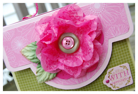 1 Stamp one cardstock flower base and at least 4 tissue paper flowers 